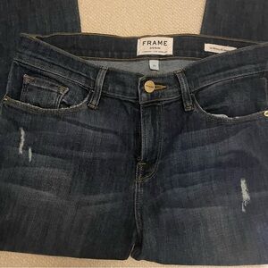 Frame Denim Women's Dark Blue Distressed LeSkinny De Jeanne Jeans S/29